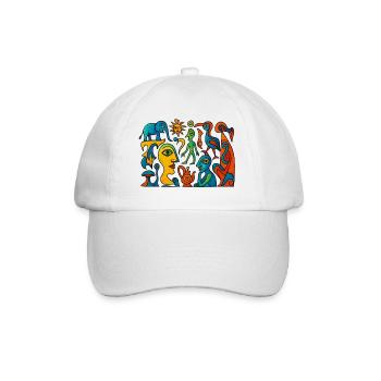 Des portraits et des créatures surréalistes et vibrants - Casquette classique - blanc/blanc - Devant