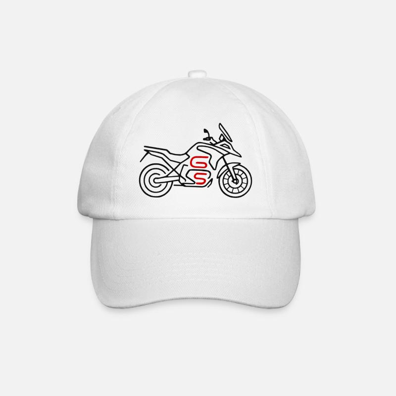 Motorcycle GS black red - Baseball Cap - white/white