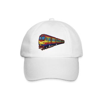Bunter Zug Pracht-Illustration, S-Bahn - Baseballkappe - Weiß/Weiß - Vorne