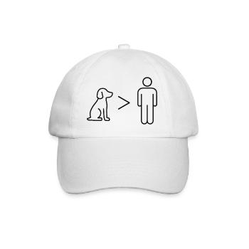 Dogs over men - Design von Vany schreibt - Baseballkappe - Weiß/Weiß - Vorne