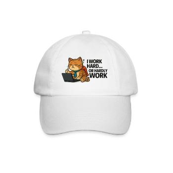 Cat Procrastinator at Work - Baseball Cap - white/white - Front