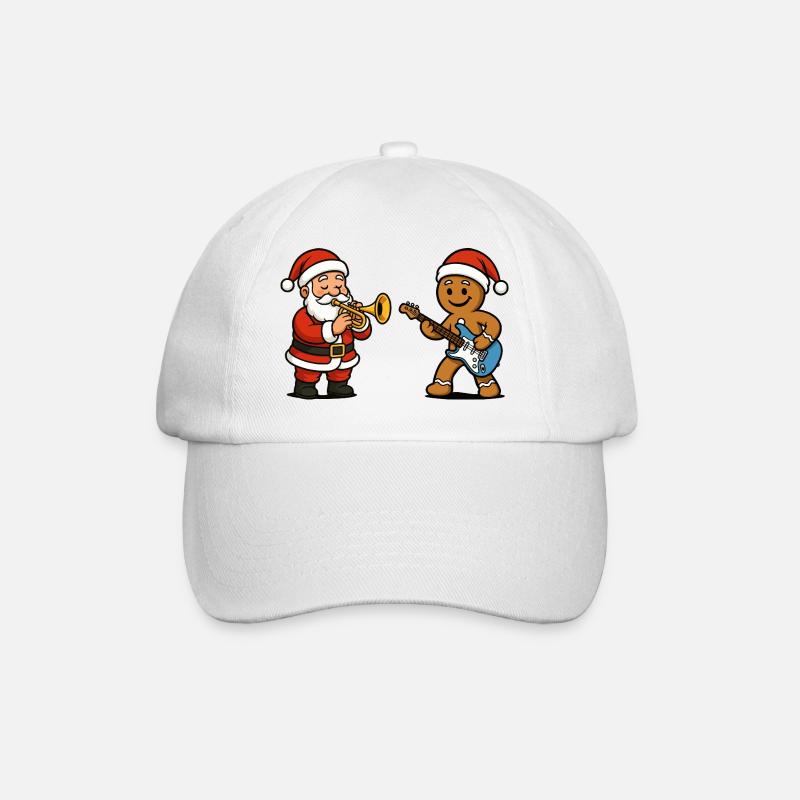Weihnachtsmusik-Duett Santa Musiker - Baseballkappe - Weiß/Weiß