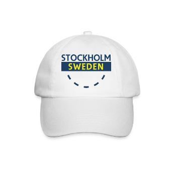 Stockholm Sweden Wordmark Blue Yellow - Baseball Cap - white/white - Front