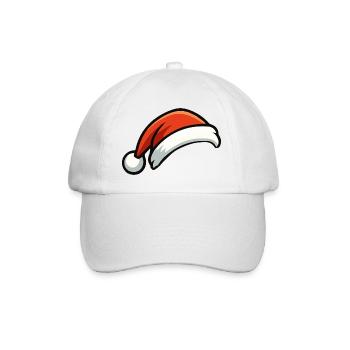 Festive Christmas Hat Cartoon - Baseball Cap - white/white - Front