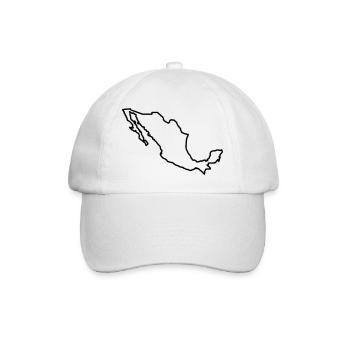 Mexico Outline - Baseball Cap - white/white - Front