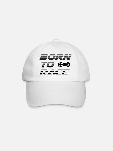 Born to Race - Baseballkappe - Weiß/Weiß