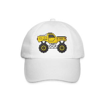 Camion monstre de dessin animé - Casquette classique - blanc/blanc - Devant