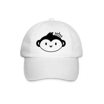 Monkey Crown – Cute Monkey Head with Crown - Baseball Cap - white/white - Front