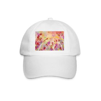 Pastellblüten Farbwirbel Muster - Baseballkappe - Weiß/Weiß - Vorne