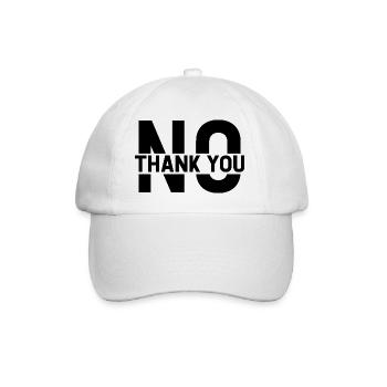 No Thank You - Baseball Cap - white/white - Front