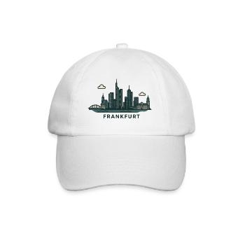Frankfurter Skyline  - Baseballkappe - Weiß/Weiß - Vorne