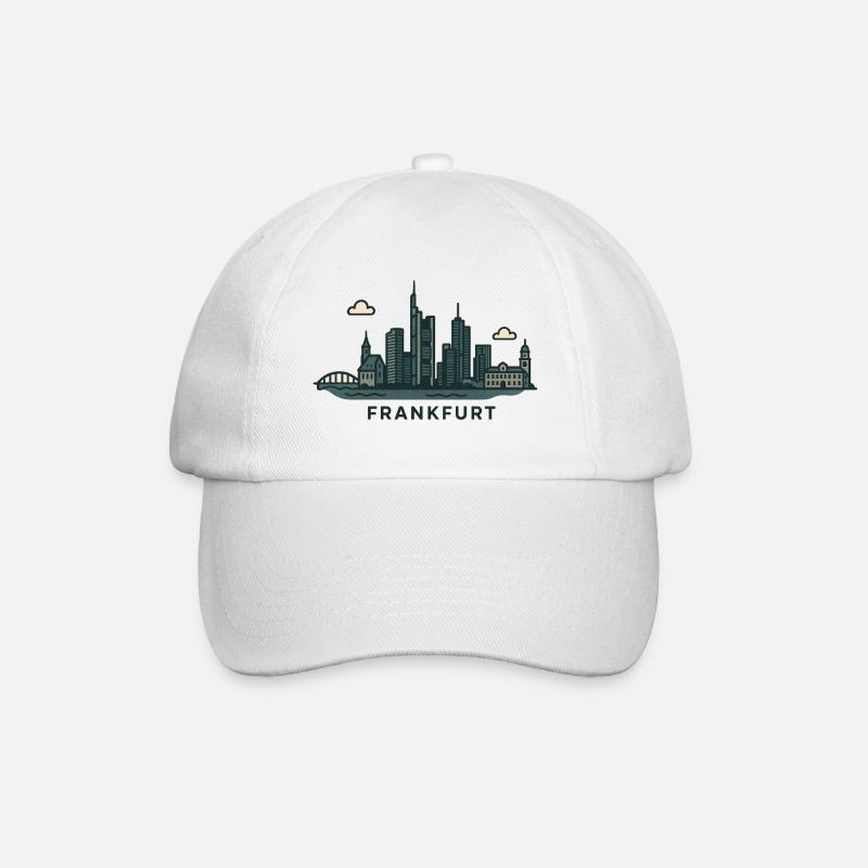 Frankfurter Skyline  - Baseballkappe - Weiß/Weiß