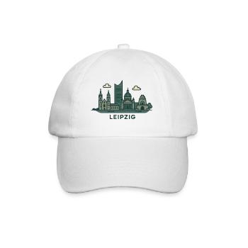 Leipzig Skyline  - Baseballkappe - Weiß/Weiß - Vorne