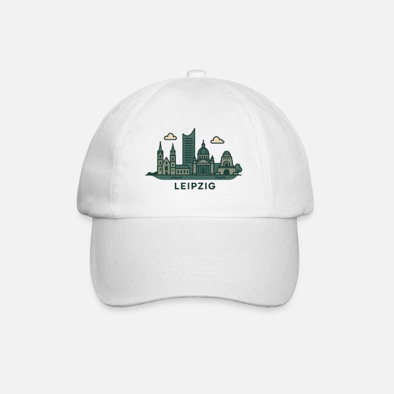 Leipzig Skyline  - Baseballkappe - Weiß/Weiß