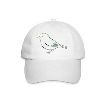 Minimalist Green Linear Bird - Baseball Cap - white/white - Front