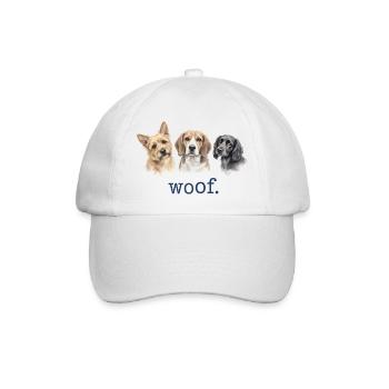 Hunde Wuff Lustige Hundeliebhaber Lustiges Wuff - Baseballkappe - Weiß/Weiß - Vorne