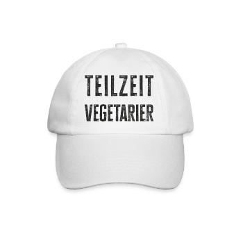 Conception de t-shirt végétarienne à temps partiel - Casquette classique - blanc/blanc - Devant