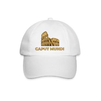 Italien Rom Caput Mundi Kolosseo Grafik-Logo - Baseballkappe - Weiß/Weiß - Vorne