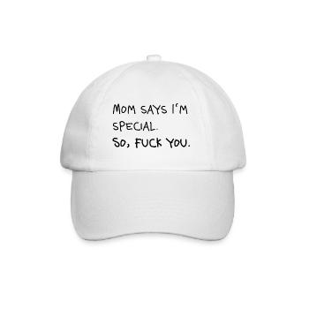 Mom Says I'm Special Statement - Baseball Cap - white/white - Front