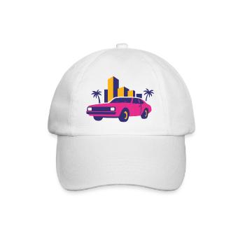 Retro Neon Skyline Limousine - Baseball Cap - white/white - Front