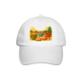Festive with buckwheat salad and struganina - Baseball Cap - white/white - Front