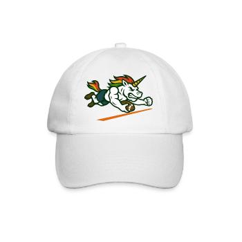 Einhorn-Fußball-Maskottchen-Design Power Runner - Baseballkappe - Weiß/Weiß - Vorne