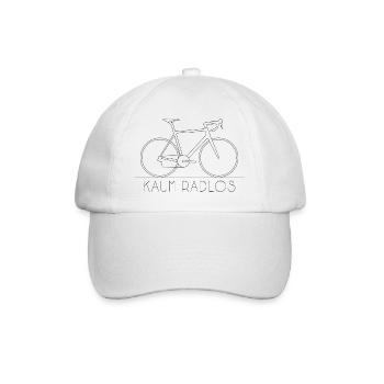 Hardly Wheelless – Minimalist Bicycle Line Art - Baseball Cap - white/white - Front