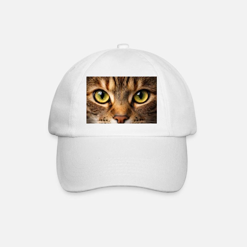 Cat Eye Close Up - Baseball Cap - white/white