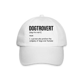 Dogtrovert Definition Funny Dog Lover Saying Gift - Baseball Cap - white/white - Front