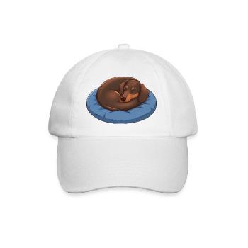 Mignon oreiller de câlins en dessin animé teckel pour chien - Casquette classique - blanc/blanc - Devant