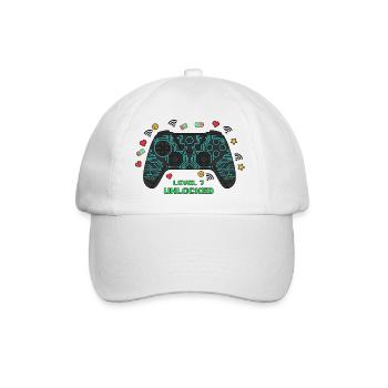 Level 7 Unlocked Gamer Controller - Baseballkappe - Weiß/Weiß - Vorne