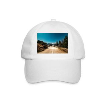 Year 2026 Light Painted with snowy mountains - Baseball Cap - white/white - Front