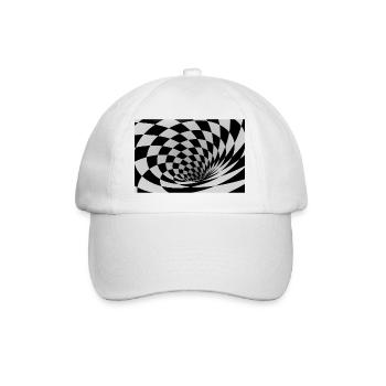 Hypnotische Schwarz-Weiß-Spirale - Baseballkappe - Weiß/Weiß - Vorne