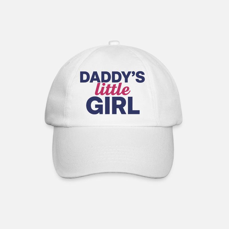 Daddy's Little Girl Süßes Tochter Design - Baseballkappe - Weiß/Weiß