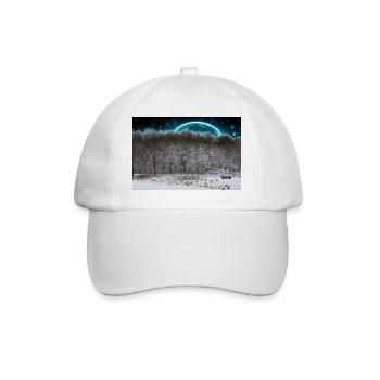 Lune céleste d’hiver dans la forêt - Casquette classique - blanc/blanc - Devant