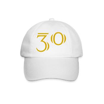 30. 30 ANS. 30e ANNIVERSAIRE. ANNIVERSAIRE 30 ANS. - Casquette classique - blanc/blanc - Devant