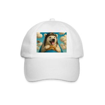 Aviator Dog Goes on an Adventure - Baseball Cap - white/white - Front
