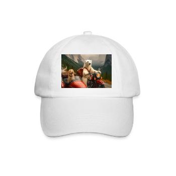 Aventure moto nordique avec ours - Casquette classique - blanc/blanc - Devant
