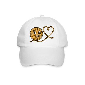 Funny Crochet Yarn Lovers Heart Crochet Hook - Baseball Cap - white/white - Front
