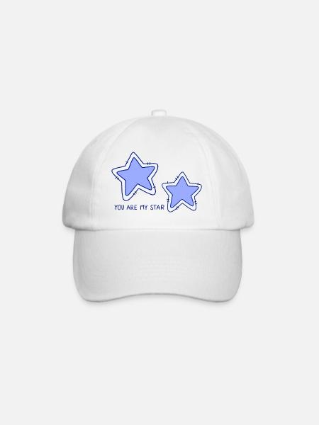 Sterne - Baseballkappe - Weiß/Weiß