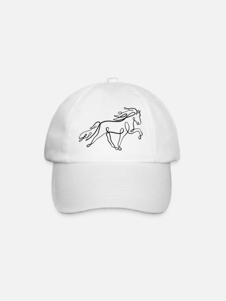 Icelandic horse oneliner in tölt - Baseball Cap - white/white