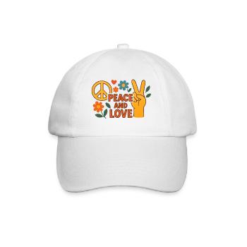Paix et Amour Floral Rétro - Casquette classique - blanc/blanc - Devant