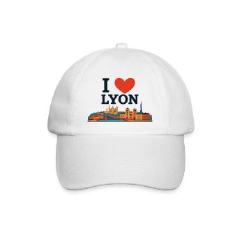 I Love Lyon – Colorful Skyline - Baseball Cap - white/white - Front