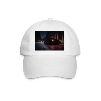 Night Sports Car on the Road - Baseball Cap - white/white - Front