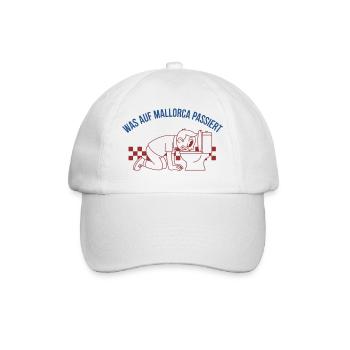What happens in Mallorca puke party - Baseball Cap - white/white - Front