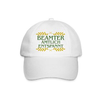 Beamter Amtlich Entspannt Grün-Gold Laurel - Baseballkappe - Weiß/Weiß - Vorne