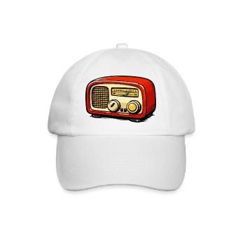 Red retro radio illustration - Baseball Cap - white/white - Front