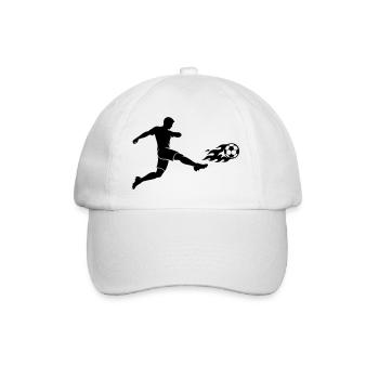 Soccer Striker Silhouette - Baseball Cap - white/white - Front
