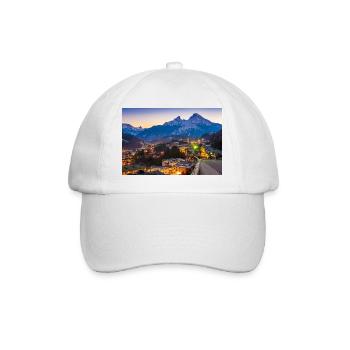 Berchtesgaden mit Watzmann - Baseballkappe - Weiß/Weiß - Vorne