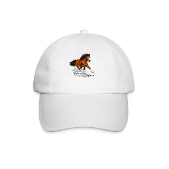 Cheval - C’est pour ça que mon cœur bat - Casquette classique - blanc/blanc - Devant